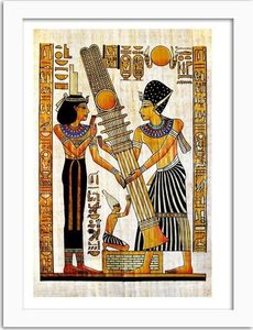 Feeby Obraz w ramie białej, Egipskie hieroglify 60x90 1