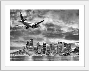 Feeby Obraz w ramie białej, Samolot nad Sydney 100x70 1