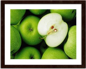Feeby Obraz w ramie brązowej, Zielone jabłka 29,7x21 1