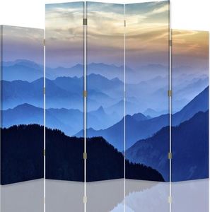 Feeby Parawan dekoracyjny, pięcioczęściowy, dwustronny na płótnie Canvas, Panorama gór 1 180x180 1