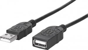 Kabel USB Manhattan USB-A - USB-A 0.5 m Czarny (322904) 1