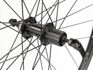 XMX Koło tylne 29"-28" DISC piasta Shimano FH-TX505 kaseta 8-9-10 rzędów, hamulec tarczowy Center Lock, obręcz nitowana, szprychy czarne Uniwersalny 3