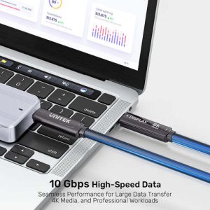 Unitek Kable optyczne USB-C (10Gbps, PD60W, 8K@30Hz) 15m 3