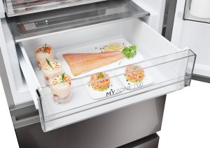 Lodówka Haier 3D 60 Series 7 No Frost 414 L wysokość 205 cm ciemny nierdzewna stal Ledusskapis HTW7620DNMP 11