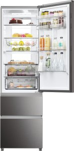 Lodówka Haier 3D 60 Series 7 No Frost 414 L wysokość 205 cm ciemny nierdzewna stal Ledusskapis HTW7620DNMP 2