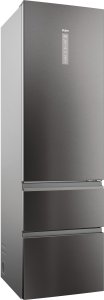 Lodówka Haier 3D 60 Series 7 No Frost 414 L wysokość 205 cm ciemny nierdzewna stal Ledusskapis HTW7620DNMP 3