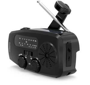 Radio Streetz S80 Crank Radio, solar panel, black 4