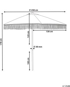 Beliani Parasol ogrodowy 258 cm MURASA Biały 3