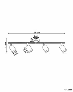 Lampa sufitowa Beliani Lampa spot 4-punktowa NYANDO Metal Czarny 3