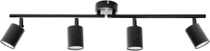 Lampa sufitowa Beliani Lampa spot 4-punktowa NYANDO Metal Czarny 6