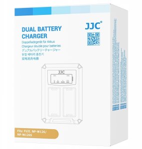 Ładowarka do aparatu JJC Podwójna Ładowarka Usb-c Na 2x Akumulator Bateria Fuji Np-w126 / Np-w126s / Dch-w126tc 3