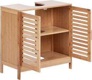 Beliani Szafka pod umywalkę MISSOULA Drewno bambusowe 60 cm Jasnobrązowy 4