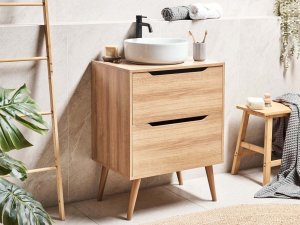 Beliani Szafka pod umywalkę CARIACICA 60 cm Jasnobrązowy 2
