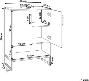 Beliani Szafka pod umywalkę MISCANTI Drewno bambusowe 60 cm Jasnobrązowy 3