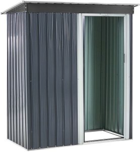 Beliani Domek narzędziowy AISONE 150 cm 89 cm Grafitowy 5