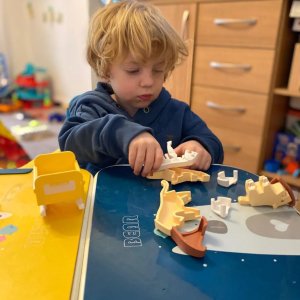 Figurka HalfToys Figurki magnetyczne 3D safari Lew i Słoń Half Toys 3+ 3