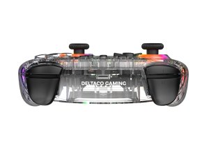 Deltaco Kontroler gier Gaming GAM-198-T Bezprzewodowy Bluetooth/USB Przezroczysty RGB z przyciskiem C i makro dla Switch 5