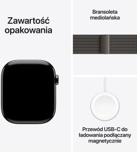 Smartwatch Apple Watch 11 GPS + Cellular 42mm Slate Titanium Milanese Loop Grafitowy  (MF8U4WF/A) 8