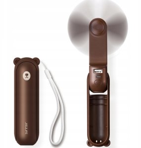 Wentylator Jisulife Mini wentylator Jisulife Handheld Fan Life8 Plus przenośny wiatraczek USB z funkcją powerbanka 4500mAh i latarką - brązowy 2