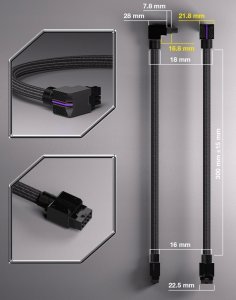 EZDIY-FAB Przewód przedłużacz do GPU 8 Pin RVS EZDIY-FAB Unifas ARGB 30 cm czarny 5