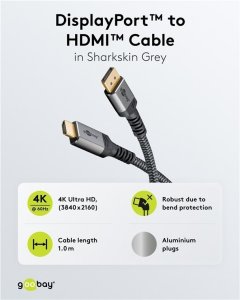 Goobay Kabel adapter DisplayPort do HDMI™ 2.0/2.1 8K/60HZ 1m 78964 2