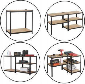 EkoStick Regał Magazynowy Garażowy Warsztatowy Metalowy Czarny Ocynk 875kg 180x90cm 6