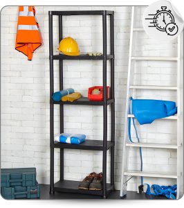 EkoStick Regał Magazynowy Garażowy Warsztatowy łazienkowy Plastikowy Czarny 171x61cm 4