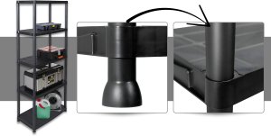 EkoStick Regał Magazynowy Garażowy Warsztatowy łazienkowy Plastikowy Czarny 171x61cm 6