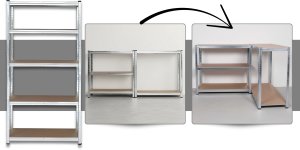 EkoStick Regał Metalowy 3szt Narożny Magazynowy Warsztatowy Garażowy 180x250 15