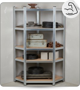 EkoStick Regał Metalowy 3szt Narożny Magazynowy Warsztatowy Garażowy 180x250 4