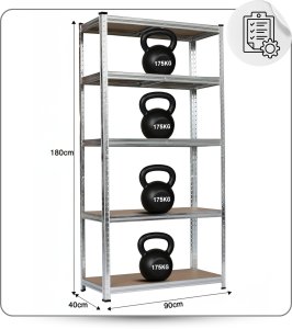 EkoStick Regał Metalowy 3szt Narożny Magazynowy Warsztatowy Garażowy 180x250 9
