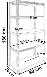 EkoStick Zestaw 2szt Regał magazynowy garażowy warsztatowy metalowy 875kg 180x90cm 10