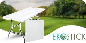 EkoStick Stół Ogrodowy Rozkładany 180x74 cm Cateringowy Kempingowy Bankietowy Biały 2