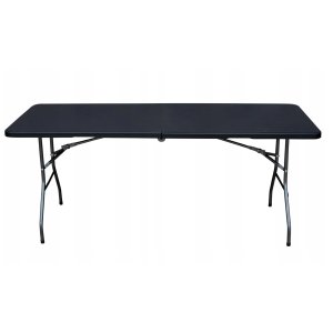 EkoStick Stół Ogrodowy Rozkładany Plastikowy Czarny Cateringowy Bankietowy 180x74cm 5