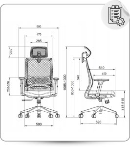 Krzesło biurowe Ergostill Fotel Ergonomiczny Biurowy Krzesło Biurowe Gamingowe Do Biurka Regulowane 3