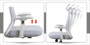 Krzesło biurowe Ergostill Fotel Ergonomiczny Biurowy Krzesło Biurowe Regulacja Materiał i Mikrosiatka 4