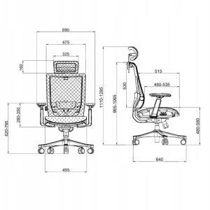 Krzesło biurowe Ergostill Fotel biurowy gamingowy obrotowy regulowany SM6F-GH Premium 7