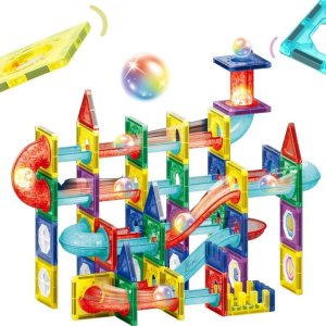 Woopie WOOPIE Klocki Magnetyczne Konstrukcyjne 3D Zestaw Edukacyjny Tor Kulkowy 105el. 2