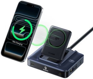 Ładowarka Baseus Nomos NH21 6w1 bezprzewodowa 2x USB-C 245W 2