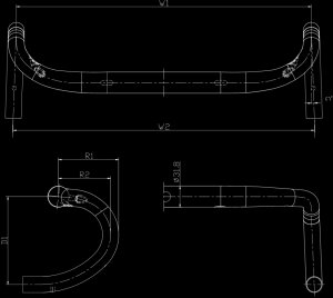 Accent Kierownica szosowa BLKTEC R2 420mm carbon 6