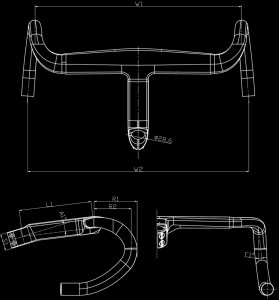 Stabilus Kierownica szosowa BLKTEC R8 400/100mm carbon 7