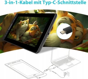 Tablet graficzny Huion ZESTAW Tablet graficzny Huion Kamvas Pro 13 RYSIK regulowany STOJAK biuro 5