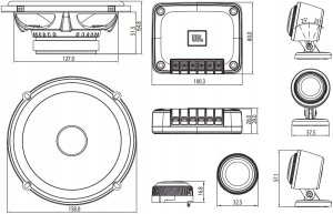 Głośnik samochodowy JBL Club 602CTP 2-drożny zestaw głośników samochodowych 210 W 165 mm 6