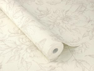 KBM Tapeta winylowa na flizelinie klasyczna w kwiatki beżowa 10m 2