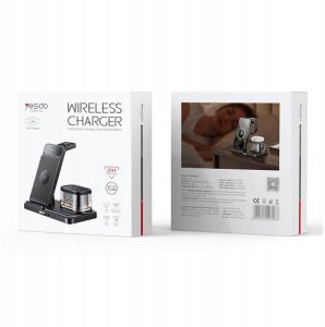 Ładowarka Yesido ładowarka indukcyjna DS22 20W LED+Zegar 5w1 (do Apple) Czarny 2