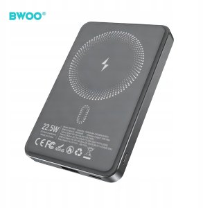 Powerbank BWOO BWOO P82 BO power bank 10000mah 15w ładowanie bezprzewodowe ciemnoszary 2