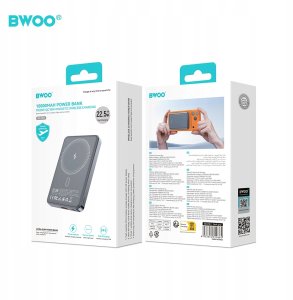 Powerbank BWOO BWOO P82 BO power bank 10000mah 15w ładowanie bezprzewodowe ciemnoszary 3