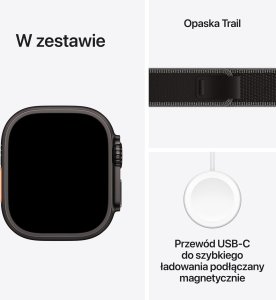 Smartwatch Apple Watch Ultra 3 GPS + Cellular 49mm Black Titanium / Trail Loop M/L Czarny (MF1H4QI/A) 3