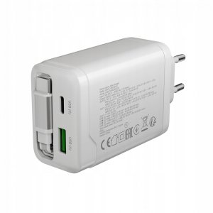 Ładowarka Canyon CANYON charger OnCharge 65RC Build-In Cable USB-C 65W 1xPD 1xQC EU White 3