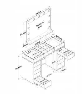 Kalune Design Makeup table KALUNE DESIGN BJ118 - 2789 6